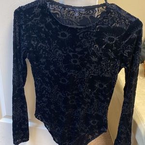 Velvet see through body suit